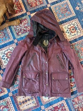 Belstaff Women's Deep Plum Hooded Utility Jacket